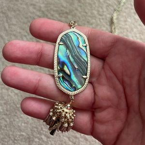 Kendra Scott Rayne Long Gold Abalone Shell Pendant Necklace